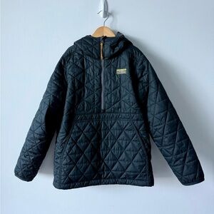 LL Bean Youth Black Quilted Anorak Size Medium 10-12